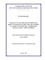 Nghi lễ cắt giải tiền duyên trong lên đồng của đạo mẫu ở Việt Nam ( Qua nghiên cứu thực tế tại Phủ Dày - Xã Kim Thái - Huyện Vụ Bản - Tỉnh Nam Định