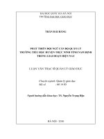 Phát triển đội ngũ cán bộ quản lý trường tiểu học huyện Trực Ninh tỉnh Nam Định trong giai đoạn hiện nay