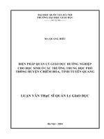 Biện pháp quản lý giáo dục hướng nghiệp cho học sinh ở các trường trung học phổ thông huyện Chiêm Hóa, tỉnh Tuyên Quang