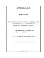 Biện pháp quản lý phát triển đội ngũ giáo viên trung tâm giáo dục thường xuyên huyện Lộc Bình tỉnh Lạng Sơn