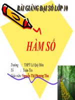 Bài giảng Đại số 10 chương 2 bài 1 Hàm số