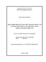 Phát triển đội ngũ giáo viên Trường Trung cấp Văn hóa, Thể thao và Du lịch Bắc Giang trong giai đoạn hiện nay