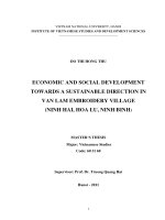 Economic and social development towards a sustainable direction in Van Lam Embroidery village (Ninh Hai, Hoa Lu, Ninh Binh