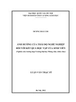 Ảnh hưởng của thái độ nghề nghiệp đối với kết quả học tập của sinh viên (Nghiên cứu trường hợp Trường Đại học Phòng cháy chữa cháy