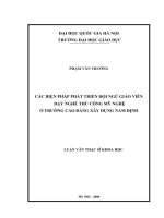 Các biện pháp phát triển đội ngũ giáo viên dạy nghề thủ công mỹ nghệ ở Trường Cao đẳng Xây dựng Nam Định