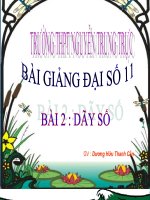 Bài giảng Đại số 11 chương 3 bài 2 Dãy số