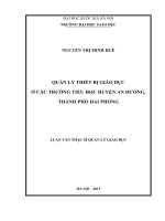 Quản lý thiết bị giáo dục ở các trường tiểu học huyện An Dương, thành phố Hải Phòng