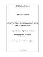Biện pháp quản lý giáo dục đạo đức truyền thống cho học sinh trung học phổ thông huyện Từ Liêm trong giai đoạn hiện nay