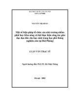Một số biện pháp tổ chức của nhà trường nhằm phát huy tiềm năng xã hội thực hiện công tác giáo dục đạo đức cho học sinh trung học phổ thông (nghiên cứu tại Hải Phòng