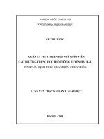 Quản lý phát triển đội ngũ giáo viên các trường Trung học phổ thông huyện Hải Hậu tỉnh Nam Định theo quan điểm chuẩn hóa