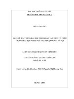 Quản lý hoạt động dạy - học trong đào tạo theo tín chỉ ở trường Đại học Ngoại Ngữ - Đại học Quốc Gia Hà Nội