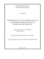 Biện pháp quản lý của phòng đào tạo đối với hoạt động dạy học tại trường Đại học Điện Lực  tt
