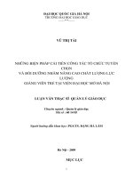 Những biện pháp cải tiến công tác tổ chức tuyển chọn và bồi dưỡng nhằm nâng cao chất lượng lực lượng giảng viên trẻ tại Viện Đại học Mở Hà Nội