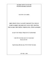 Biện pháp nâng cao mức độ đáp ứng chuẩn nghề nghiệp cho đội ngũ giáo viên trường Trung học phổ thông Thịnh Long, tỉnh Nam Định
