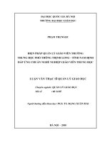 Biện pháp quản lý giáo viên Trường Trung học Phổ thông Thịnh Long - tỉnh Nam Định đáp ứng chuẩn nghề nghiệp giáo viên trung học