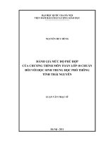Đánh giá mức độ phù hợp của chương trình môn toán lớp 10 chuẩn đối với học sinh Trung học phổ thông tỉnh Thái Nguyên
