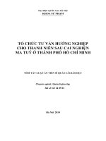 Tổ chức tư vấn hướng nghiệp cho thanh niên sau cai nghiện ma túy ở Thành phố Hồ Chí Minh