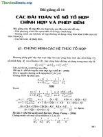 Bài giảng 11 Các bài toán về tổ hợp chỉnh hợp và phép đếm luyện thi tốt nghiệp THPT quốc gia 2015