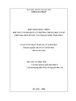 Biện pháp phát triển đội ngũ cán bộ quản lý trường trung học cơ sở trên địa bàn huyện Lập Thạch tỉnh Vĩnh Phúc