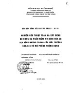 Nghiên cứu thuật toán và xây dựng bộ công cụ phần mềm mô hình hóa 3D địa hình nhúng trong các môi trường CADGIS và mô phỏng thông dụng
