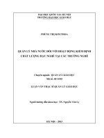 Quản lý nhà nước đối với hoạt động kiểm định chất lượng dạy nghề tại các trường nghề