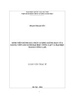 Sinh viên đánh giá chất lượng giảng dạy của giảng viên (So sánh Đại học công lập và Đại học ngoài công lập