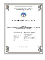 Nâng cao hiệu quả kinh doanh nhập khẩu tại công ty XNK Kim Long