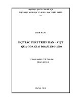 Hợp tác phát triển Hàn - Việt qua ODA giai đoạn 2001-2010