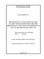 Biện pháp quản lý hoạt động dạy học của Hiệu trưởng trường Trung học phổ thông huyện Vũ Thư tỉnh Thái Bình đáp ứng yêu cầu đổi mới hiện nay