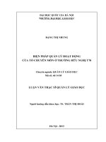 Biện pháp quản lý hoạt động của tổ chuyên môn ở trường Hữu nghị T78