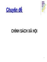 Bài giảng môn xã hội học lãnh đạo quản lý CHÍNH SÁCH XÃ HỘI