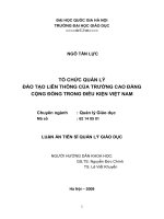 Tổ chức quản lý đào tạo liên thông của trường Cao đẳng Cộng đồng trong điều kiện Việt Nam
