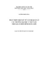 Phát triển đội ngũ nữ cán bộ quản lý các trường đại học Y Việt Nam theo quan điểm bình đẳng giới