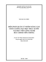 Biện pháp quản lý nhằm nâng cao chất lượng dạy học trực tuyến tại Học viện Công nghệ Bưu chính Viễn thông