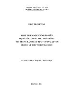 Phát triển đội ngũ giáo viên hệ bổ túc trung học phổ thông tại trung tâm giáo dục thường xuyên huyện vũ thư tỉnh Thái Bình