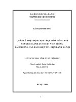 Quản lý hoạt động dạy - học môn tiếng Anh chuyên ngành kỹ thuật viễn thông tại trường Cao đẳng Điện tử - Điện lạnh Hà Nội