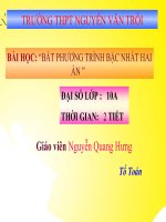 Bài giảng Đại số 10 chương 4 bài 4 Bất phương trình bậc nhất hai ẩn