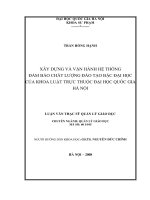 Xây dựng và vận hành hệ thống đảm bảo chất lượng đào tạo bậc đại học của Khoa Luật trực thuộc Đại học Quốc gia Hà Nội