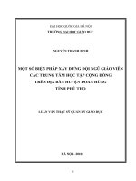 Một số biện pháp xây dựng đội ngũ giáo viên các trung tâm học tập cộng Đồng trên địa bàn huyện Đoan Hùng tỉnh Phú Thọ
