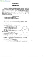 Bài giảng 6 Mặt cầu luyện thi tốt nghiệp THPT quốc gia 2015