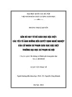 Gắn bó hay từ bỏ giáo dục đặc biệt  Các yếu tố ảnh hưởng đến quyết định nghề nghiệp của cử nhân sư phạm giáo dục đặc biệt – Trường Đại học Sư phạm Hà Nội