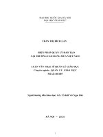 Biện pháp quản lý đào tạo tại Trường Cao đẳng Múa Việt Nam