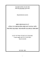 Biện pháp quản lý công tác bồi dưỡng đội ngũ giảng viên trường Đại học Thành Đô giai đoạn 2010 - 2015 tt