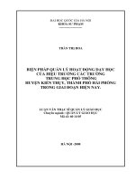 Biện pháp quản lý hoạt động dạy học của hiệu trưởng các trường trung học phổ thông huyện Kiến Thuỵ, thành phố Hải Phòng trong giai đoạn hiện nay