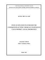 Study on situation to overcome the consequences of toxic chemicals to humans in Cam Lo District, Quang Tri province