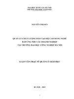 Quản lý chất lượng đào tạo hệ cao đẳng nghề đáp ứng nhu cầu doanh nghiệp tại trường Đại học Công nghiệp Hà Nội