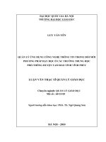 Quản lý ứng dụng công nghệ thông tin trong đổi mới phương pháp dạy học ở các trường trung học phổ thông huyện Tam Đảo tỉnh Vĩnh Phúc