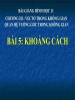 Bài giảng Hình học 11 chương 3 bài 5 Khoảng cách