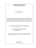 Biện pháp quản lý đảm bảo chất lượng theo tiêu chuẩn đánh giá chất lượng giáo dục trường học phổ thông tại trường Trung học phổ thông Quất Lâm, tỉnh Nam Định