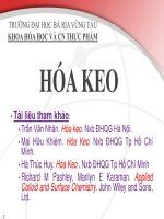 HOÁ KEO  các HIỆN TƯỢNG bề mặt